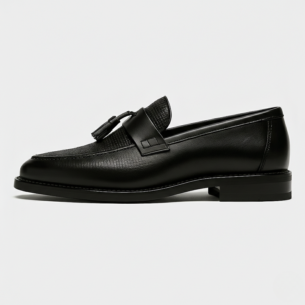 Halfdan | Loafers Sort Kunstlæder Med Kvaster til Mænd