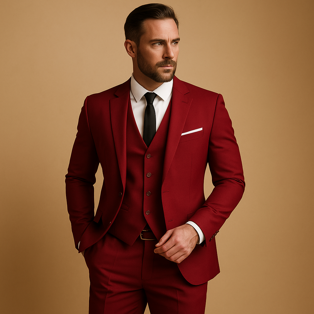 Sigurd | Tre-Delt Habit Sort Slim Fit med Vest til Mænd