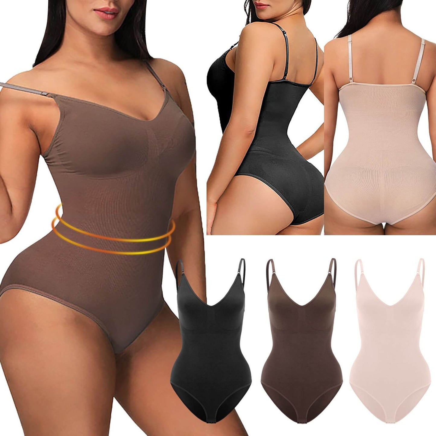 Ségolène | Bodysuit Beige Shapewear Smal Ryg Løftende til Kvinder