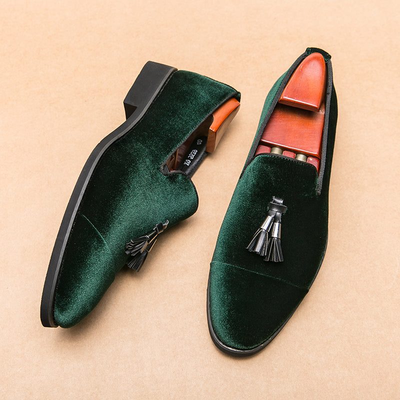 Mathis | Loafers Flaskegrøn Velour Kvast-Detalje til Mænd