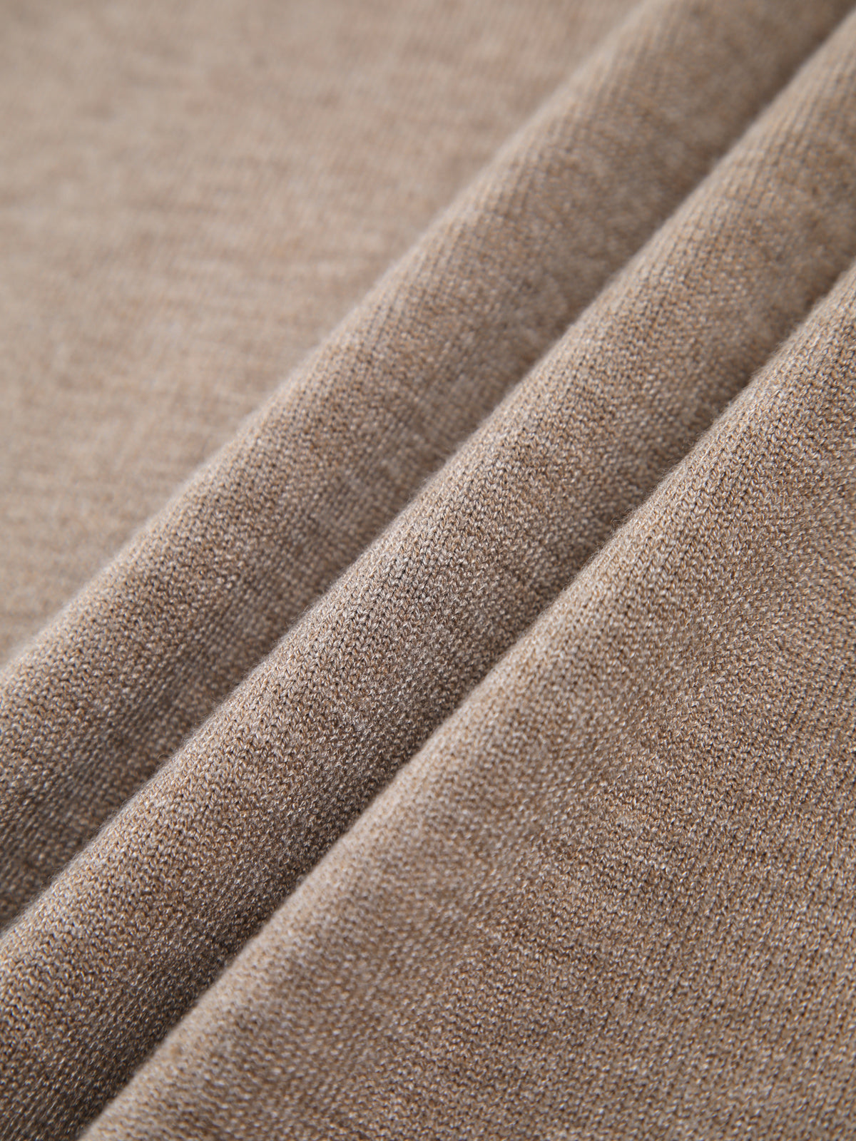 Lucía | Striktrøje Beige Uld Polo-krave V-hals til Kvinder