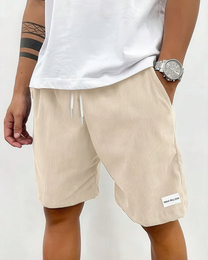 Diego | Shorts Beige Fløjlsrib Afslappet Pasform til Herrer