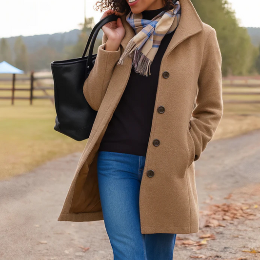 Annemette | Single-Breasted Wool Coat for Women
