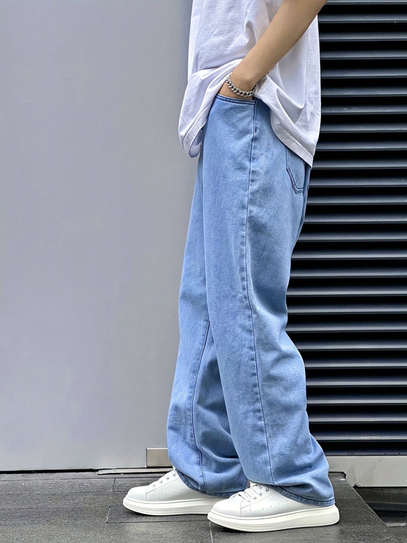 Lennart | Wide-Leg Jeans Lyseblå Denim Baggy Fit til Mænd