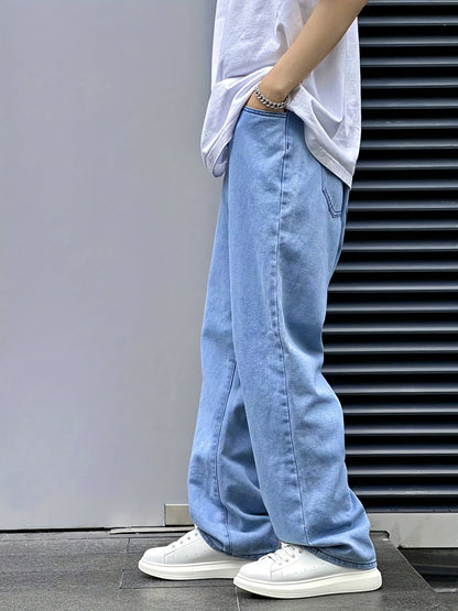 Lennart | Wide-Leg Jeans Lyseblå Denim Baggy Fit til Mænd