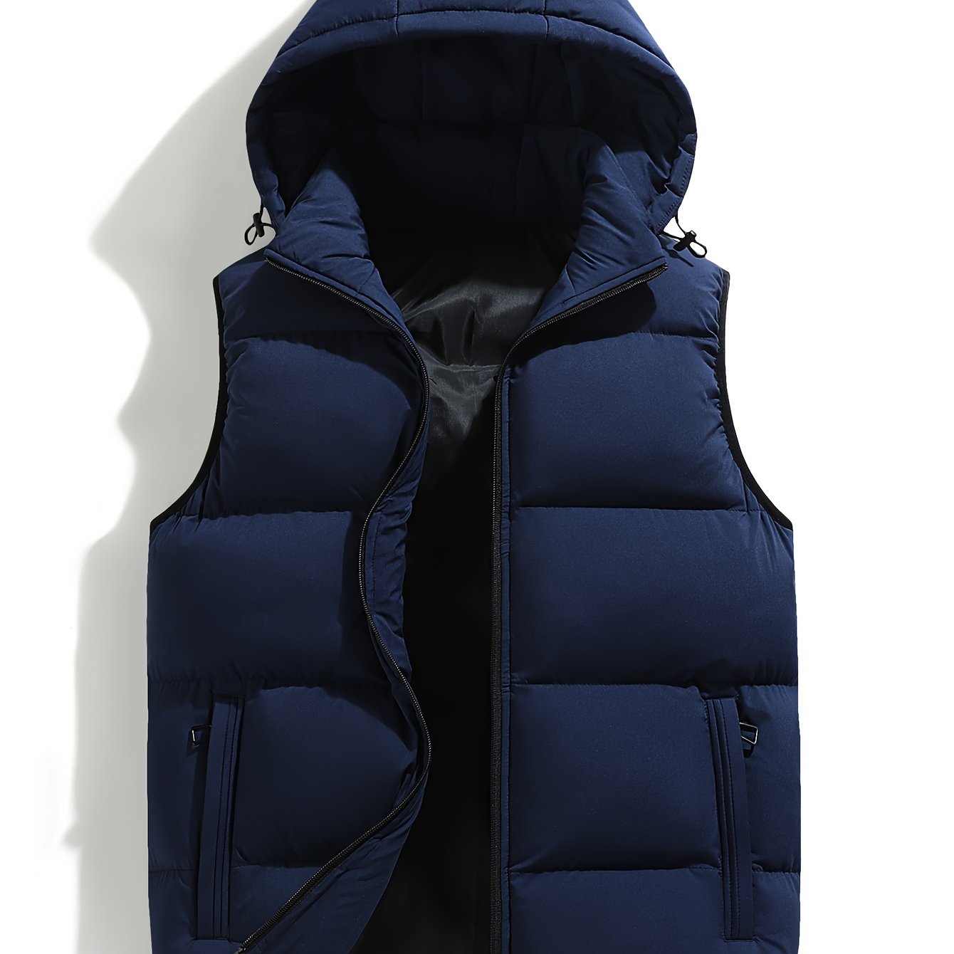 Knud | Puffer-Vest Marineblå Vatteret Hætte til Mænd