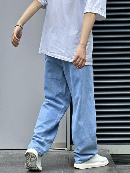 Lennart | Wide-Leg Jeans Lyseblå Denim Baggy Fit til Mænd