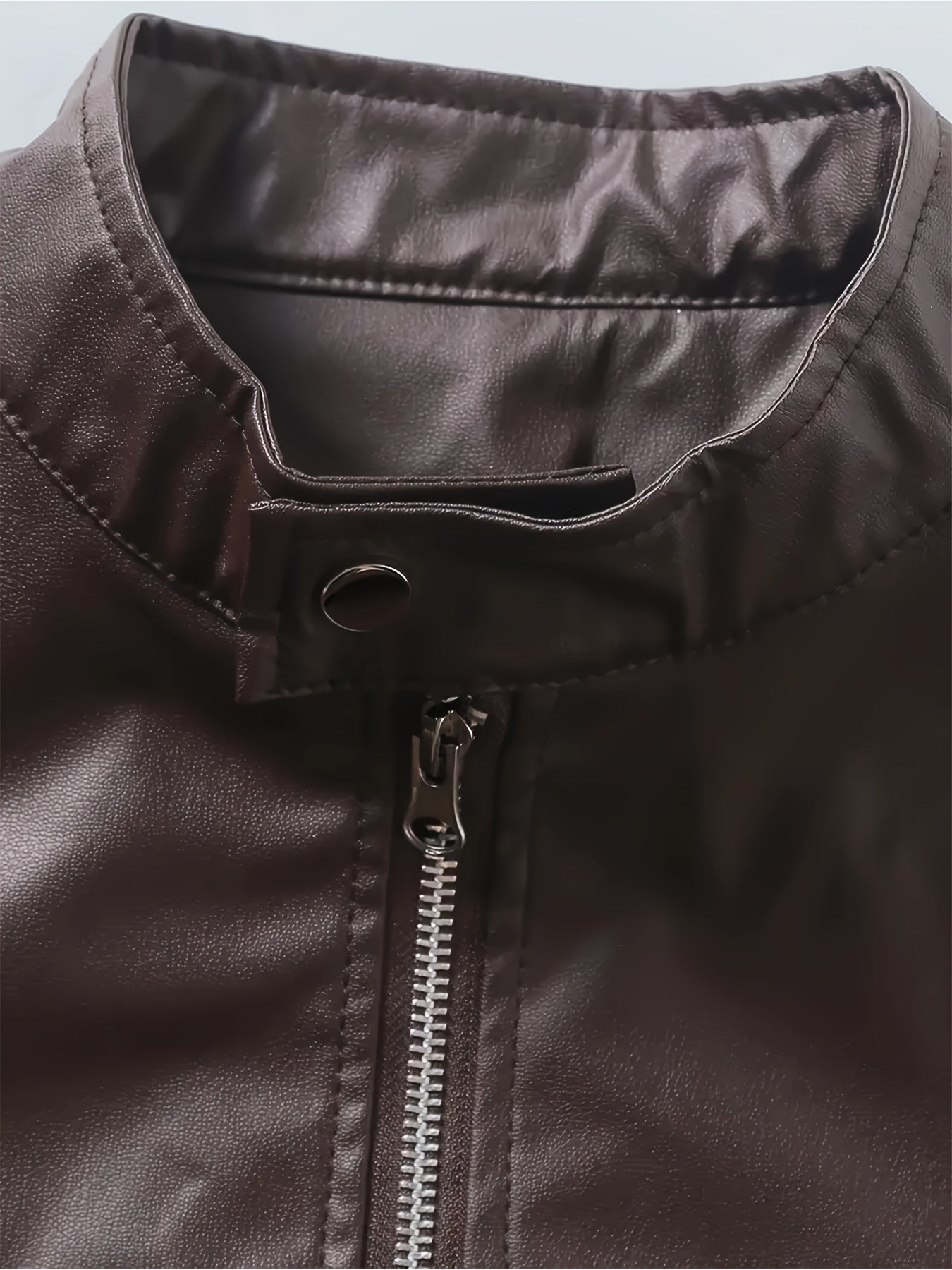 Ivar | Skindjakke Sort Kunstlæder Bikerstil til Mænd