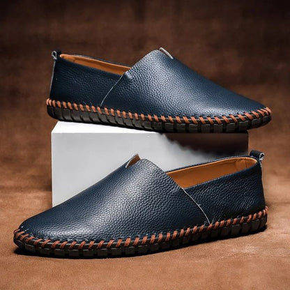 Otto | Loafers Marineblå Læderlook Kontrastsyning til Mænd