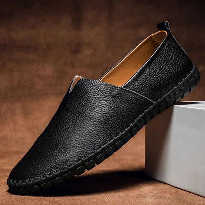 Otto | Loafers Marineblå Læderlook Kontrastsyning til Mænd