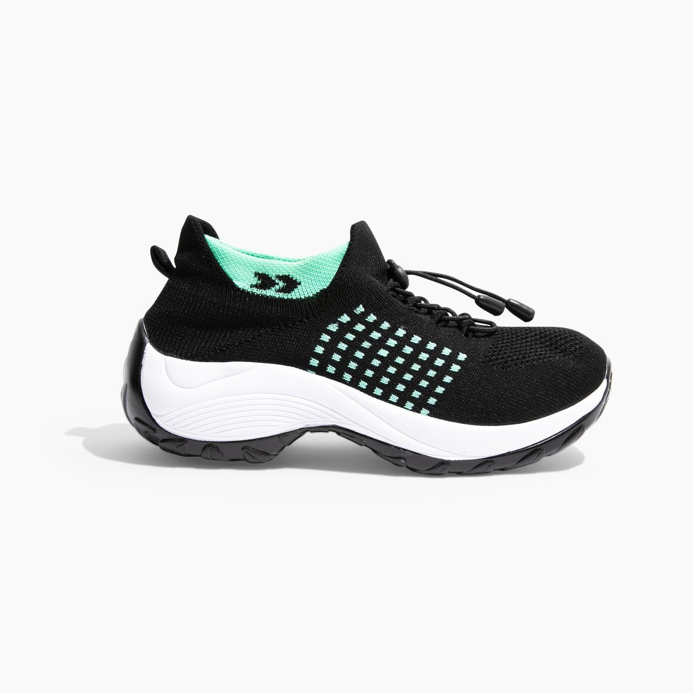 Solange | Sneakers Sort Strik Plateausål Komfort til Kvinder