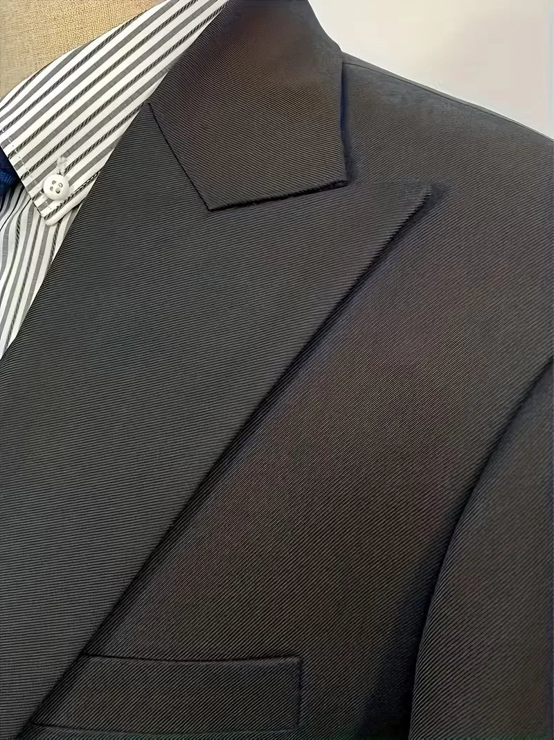 Teodor | Slim Fit Tre-Delt Jakkesæt Sort Blazer Vest Bukser til Mænd