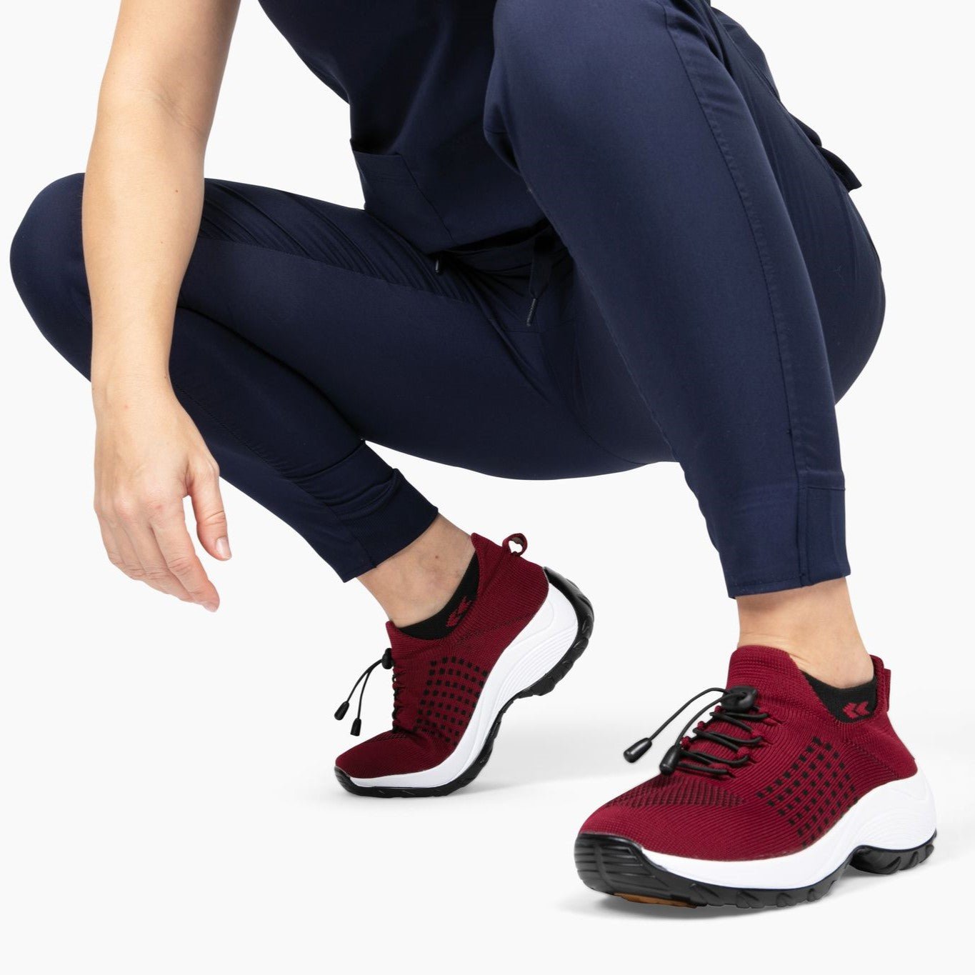 Solange | Sneakers Sort Strik Plateausål Komfort til Kvinder