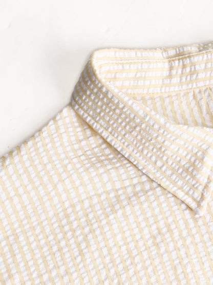 Dan | Herreskjorte Beige Stribet Langærmet Regular Fit til Mænd