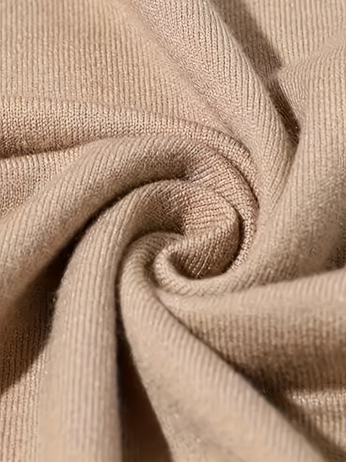 Noah | Strikbluse Beige Uld Høj Hals Slim Fit til Mænd
