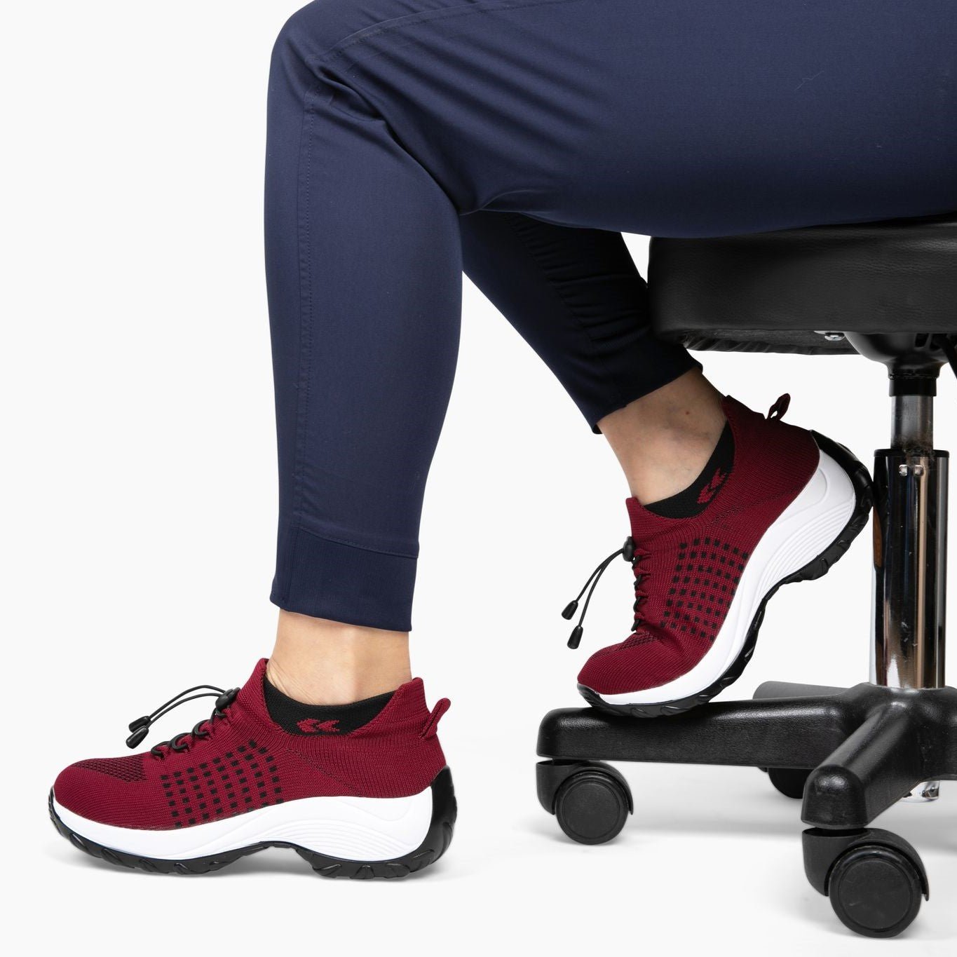 Solange | Sneakers Sort Strik Plateausål Komfort til Kvinder