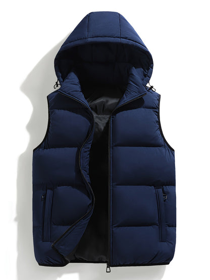 Knud | Puffer-Vest Marineblå Vatteret Hætte til Mænd