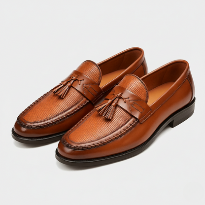 Halfdan | Loafers Sort Kunstlæder Med Kvaster til Mænd