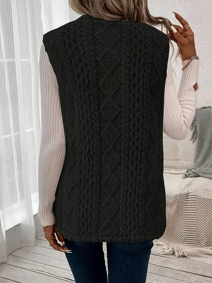 Helle | Vest Sandfarvet Teddyfleece Ærmeløs til Kvinder
