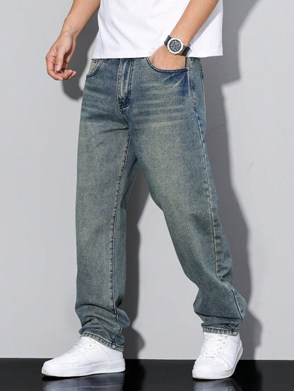 Marco | Jeans Grå Løst Snit Baggy Denim til Herrer