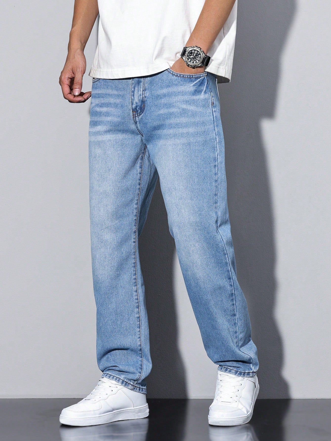 Marco | Jeans Grå Løst Snit Baggy Denim til Herrer
