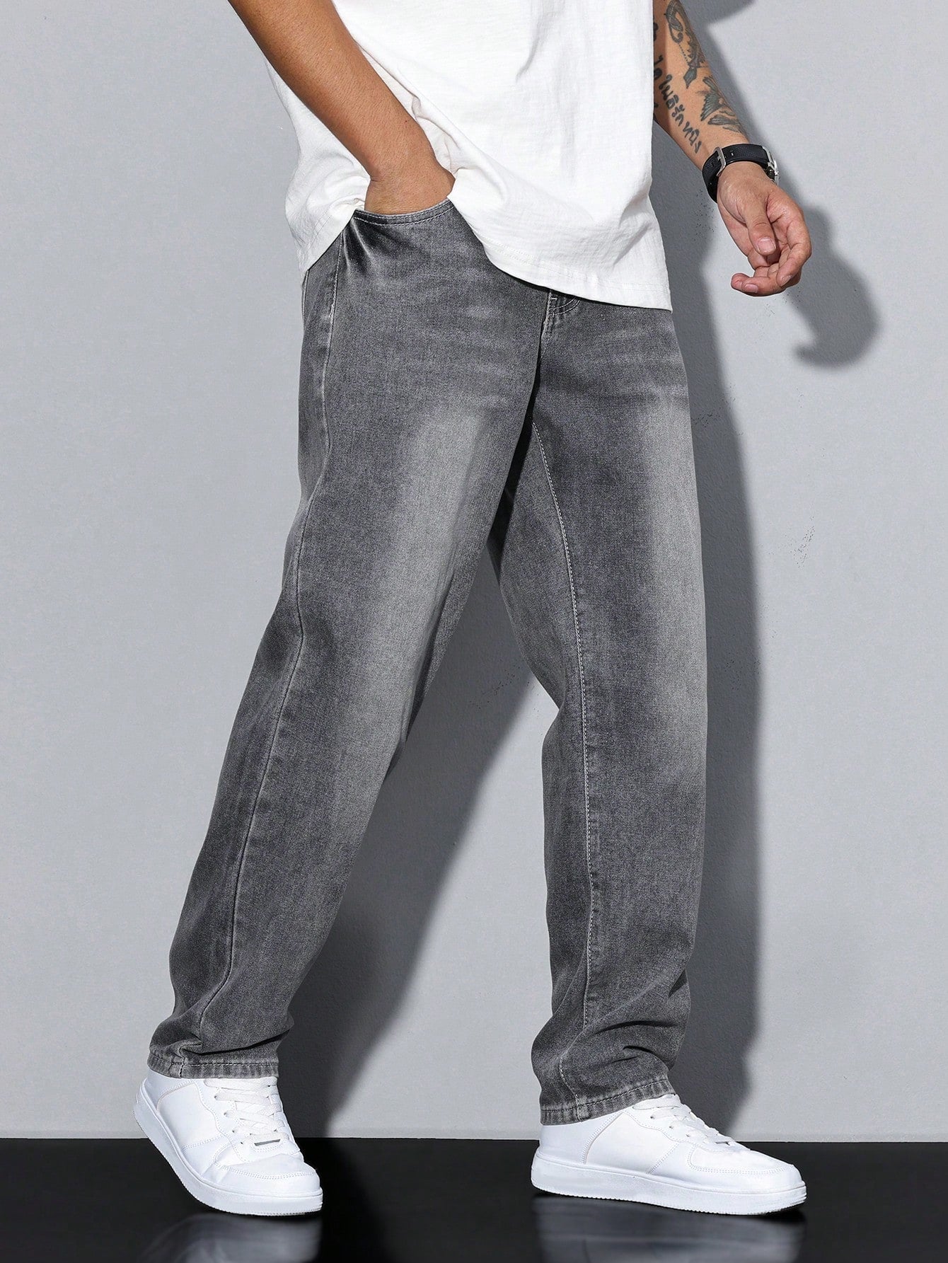 Marco | Jeans Grå Løst Snit Baggy Denim til Herrer
