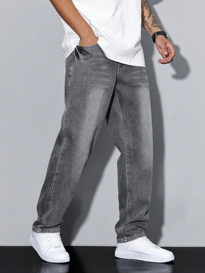 Marco | Jeans Grå Løst Snit Baggy Denim til Herrer