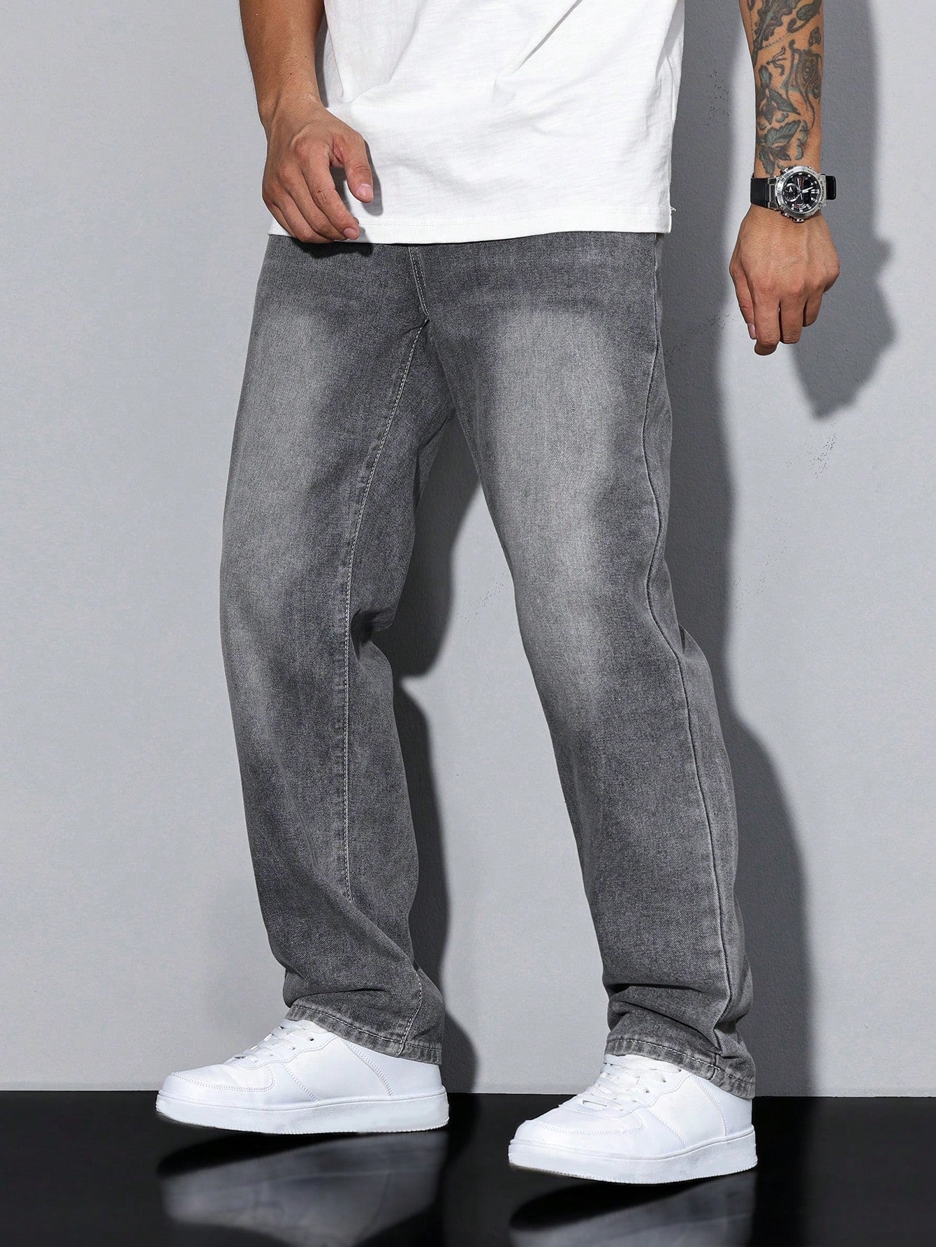 Marco | Jeans Grå Løst Snit Baggy Denim til Herrer