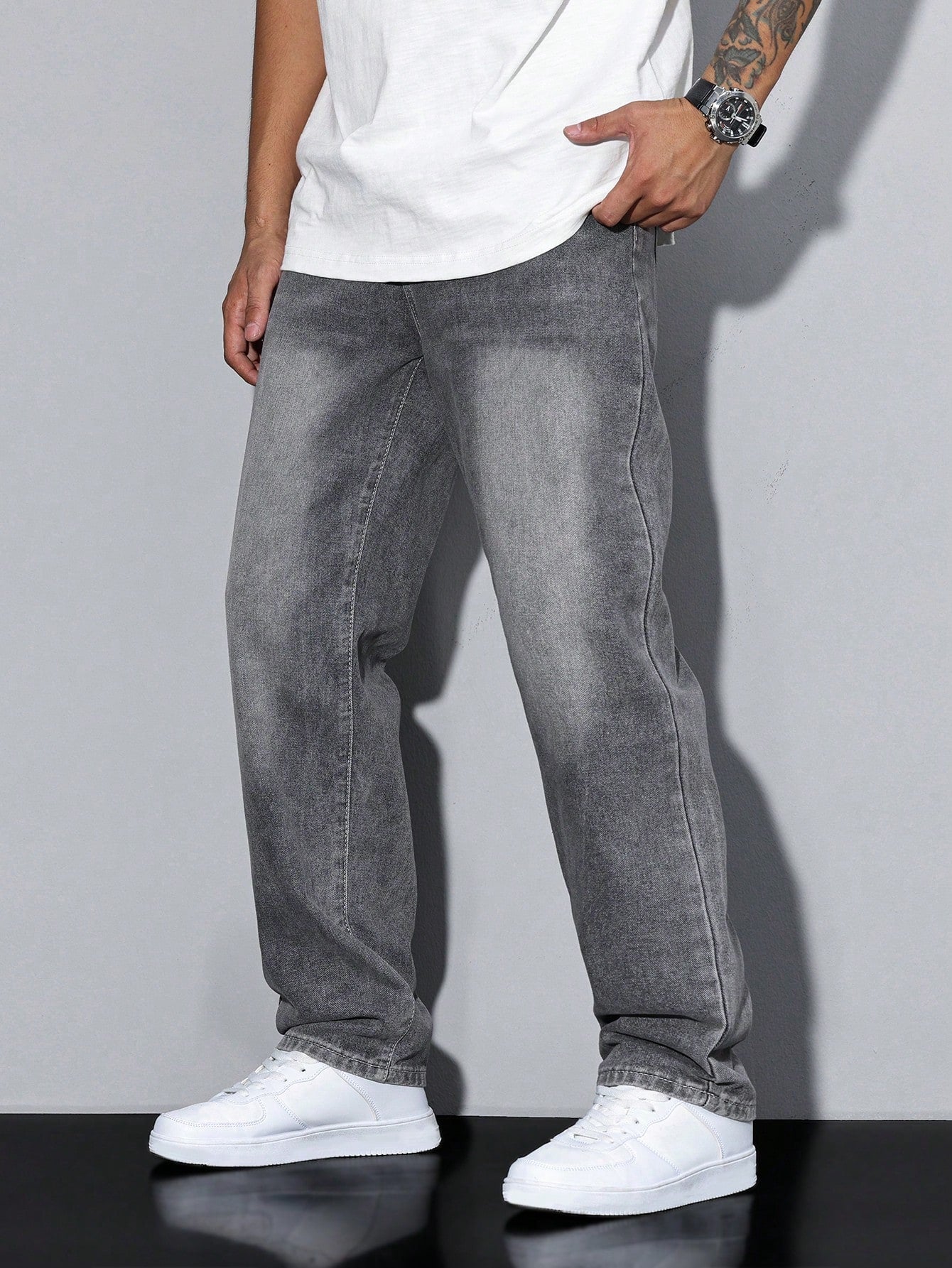 Marco | Jeans Grå Løst Snit Baggy Denim til Herrer