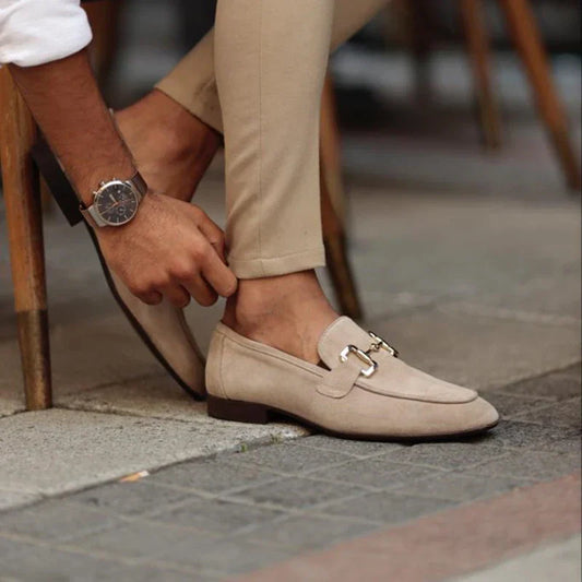 Benjamin | Loafers Beige Ruskind Horsebit Slip-On til Mænd