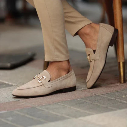 Benjamin | Loafers Beige Ruskind Horsebit Slip-On til Mænd