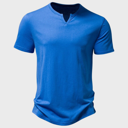 Vera | Henley T-shirt Armygrøn Kortærmet Knaplukning til Kvinder