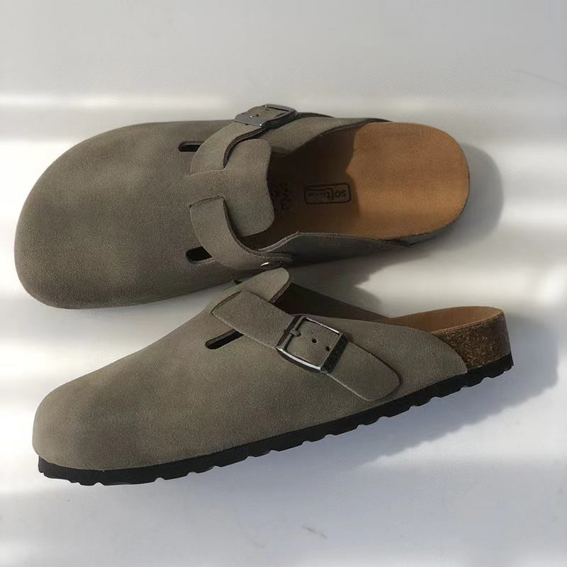 Vera | Clogs Cognac Ruskind Spænde Lukkede Sandaler til Kvinder
