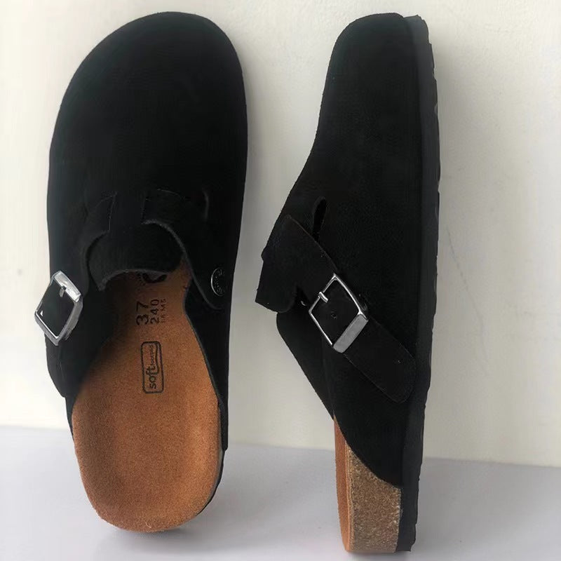 Vera | Clogs Cognac Ruskind Spænde Lukkede Sandaler til Kvinder