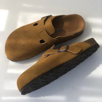 Vera | Clogs Cognac Ruskind Spænde Lukkede Sandaler til Kvinder