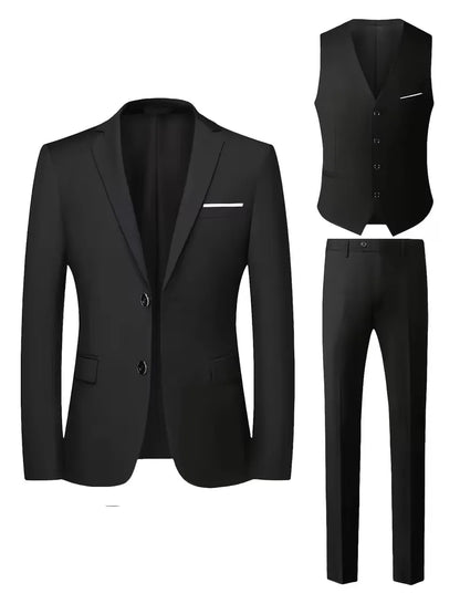 Frederik | Tre-Delt Jakkesæt Cremefarvet Slim Fit Vest til Mænd