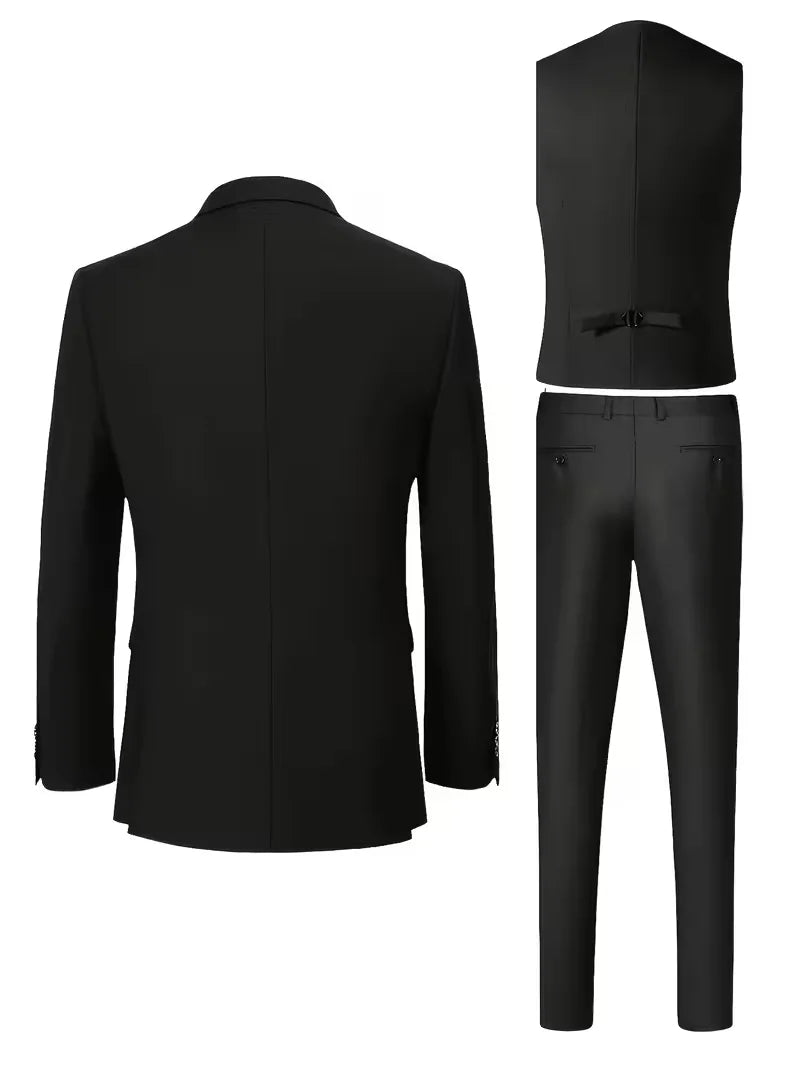 Frederik | Tre-Delt Jakkesæt Cremefarvet Slim Fit Vest til Mænd