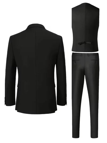 Frederik | Tre-Delt Jakkesæt Cremefarvet Slim Fit Vest til Mænd