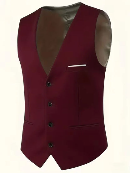 Frederik | Tre-Delt Jakkesæt Cremefarvet Slim Fit Vest til Mænd