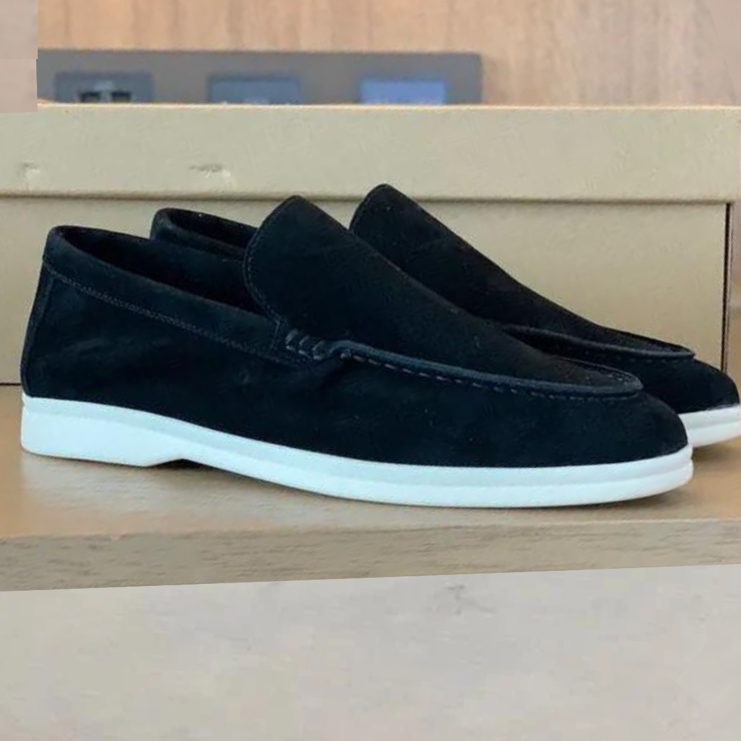 Léonie | Loafers Beige Ruskind Slip-On Flade til Kvinder