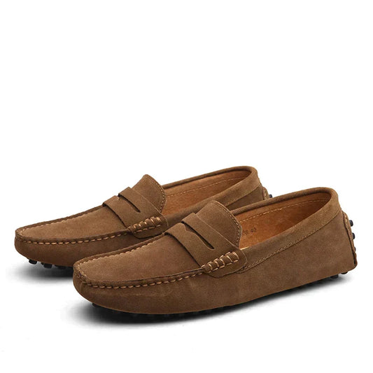 Jens | Loafers Lysebrun Ruskind Penny Slip-On til Mænd