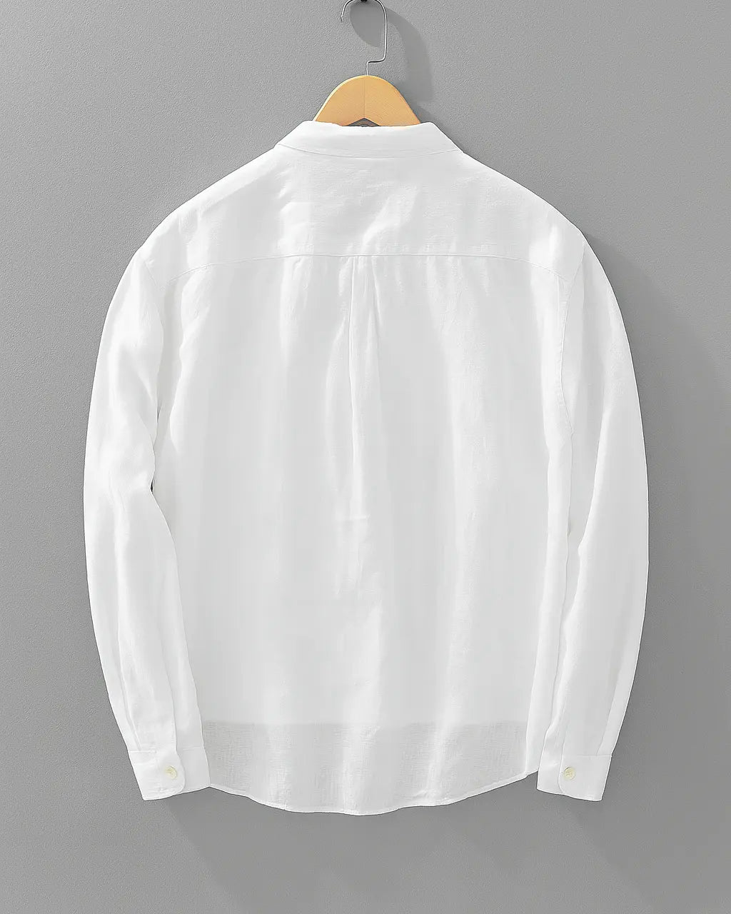 Elias | Popover Skjorte Marineblå Bomuld-Hør Oversized til Mænd