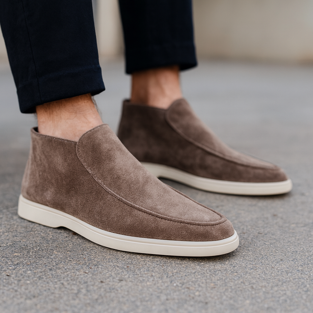 Catalina | Ankelstøvle Mørkebrun Ruskind Slip-on til Kvinder