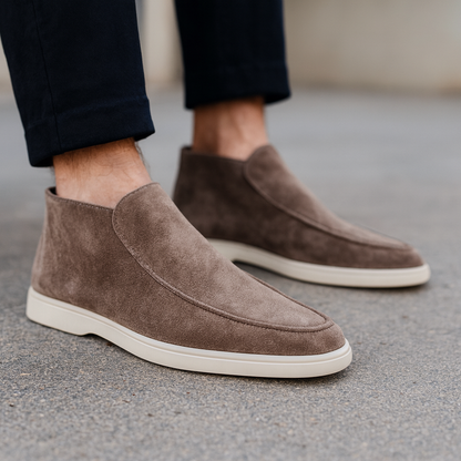 Catalina | Ankelstøvle Mørkebrun Ruskind Slip-on til Kvinder