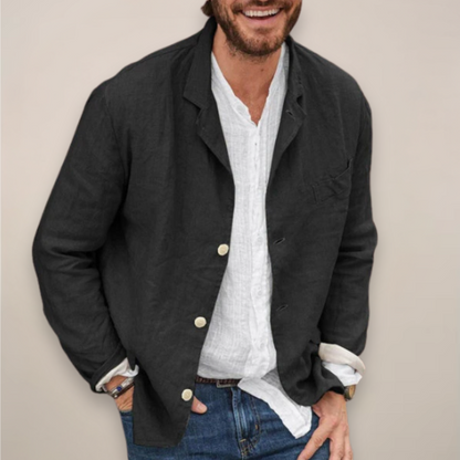 Sebastian | Herre Blazer Beige Hør Afslappet Pasform til Mænd