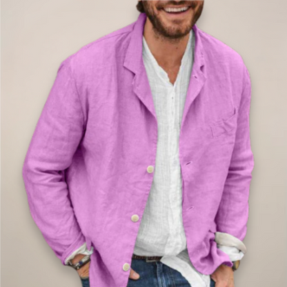 Sebastian | Herre Blazer Beige Hør Afslappet Pasform til Mænd