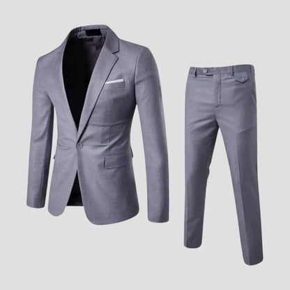Frederik | Herrejakke Grå Slim Fit To-Delt Sæt til Mænd