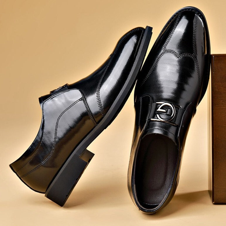 Vilhelm | Loafers Mørkebrun Læderlook Spændedetalje til Mænd