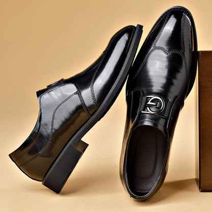 Vilhelm | Loafers Mørkebrun Læderlook Spændedetalje til Mænd