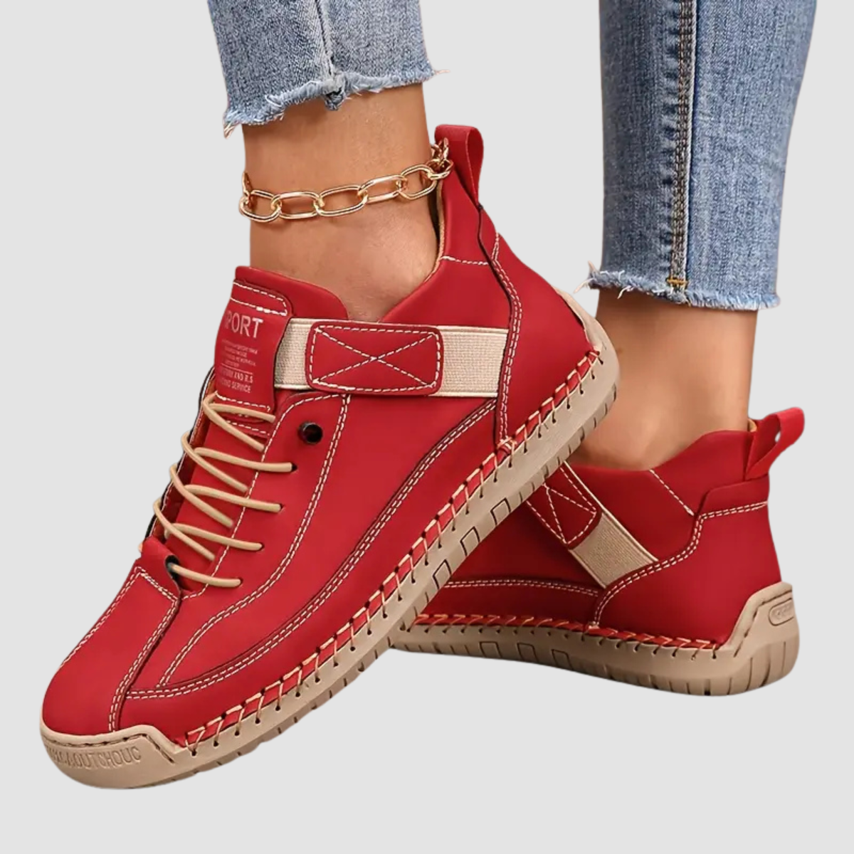 Petra | Sneakers Sort Læder Snøre Lavt Skaft til Kvinder